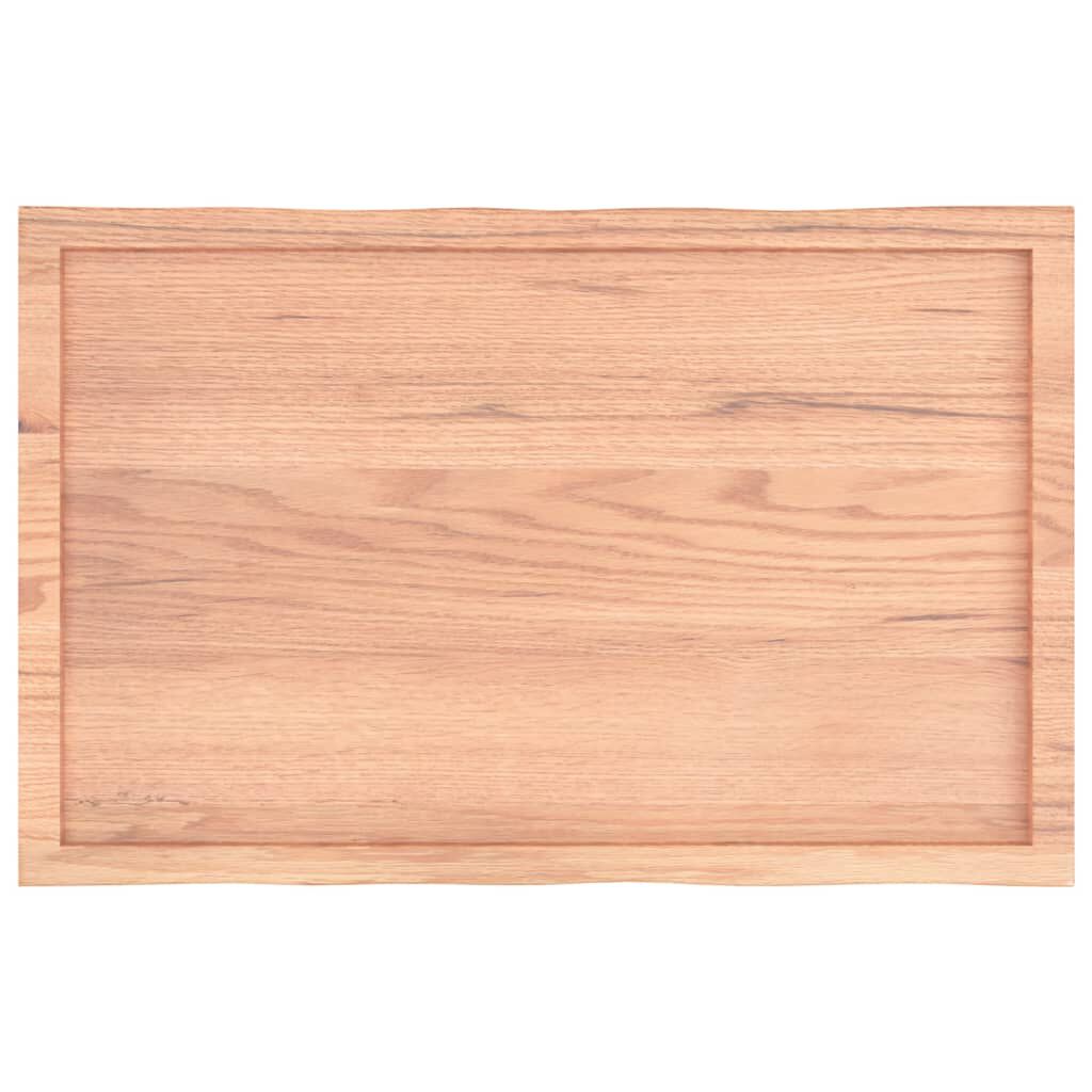 vidaXL Επιφ Τραπεζιού Αν Καφέ 100x60x(2-4)εκ.Ακατέργ. Μασίφ Ξύλο Δρυός