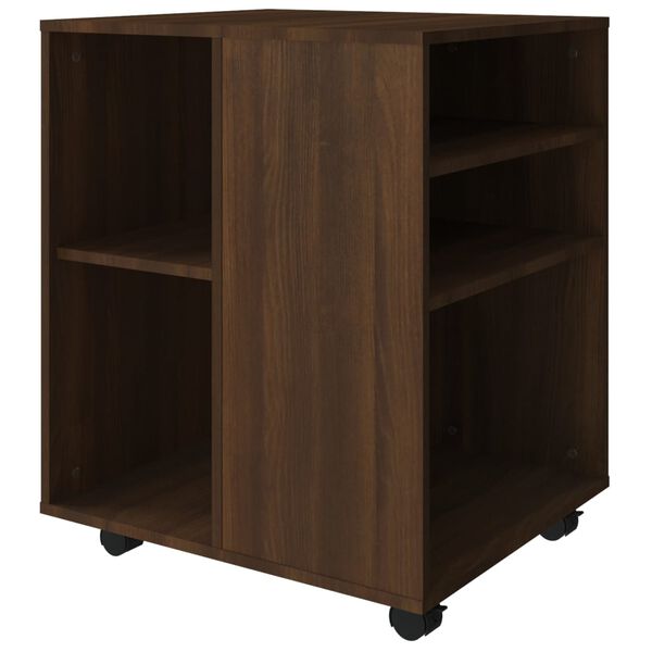 vidaXL Ντουλάπι Με Ροδάκια Καφέ Δρυς 60 x 53 x 72 εκ. Επεξεργ. Ξύλο