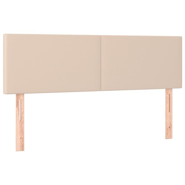 vidaXL Κρεβάτι Boxspring με Στρώμα Καπουτσίνο 140x200εκ.από Συνθ.Δέρμα