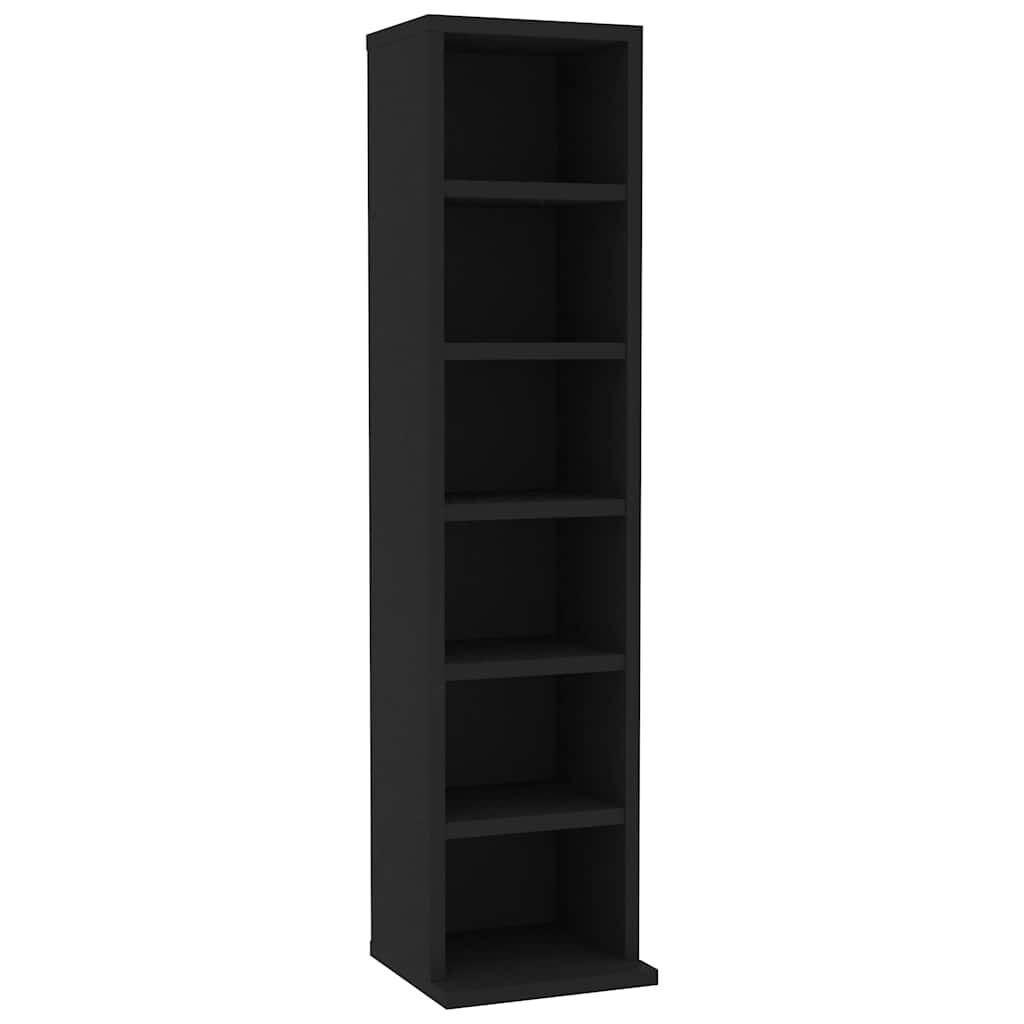 vidaXL Έπιπλο για CD Μαύρο 21 x 20 x 88 εκ. από Επεξεργασμένο Ξύλο