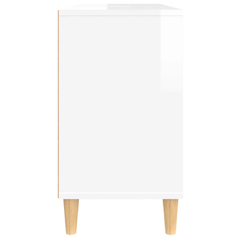 vidaXL Ντουλάπι Νιπτήρα Γυαλ. Λευκό 80x33x60 εκ. Επεξεργασμένο Ξύλο