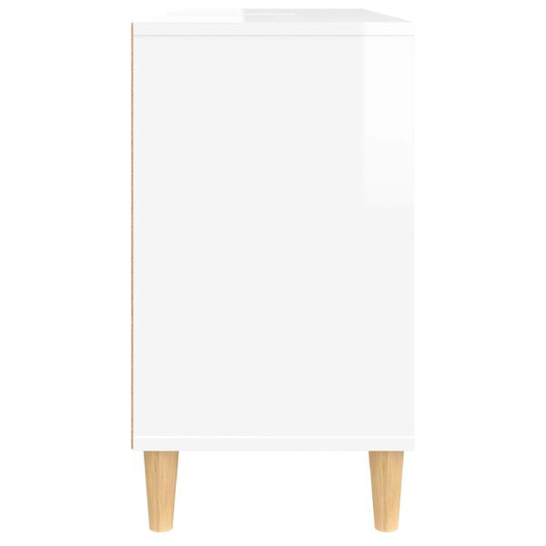 vidaXL Ντουλάπι Νιπτήρα Γυαλ. Λευκό 80x33x60 εκ. Επεξεργασμένο Ξύλο
