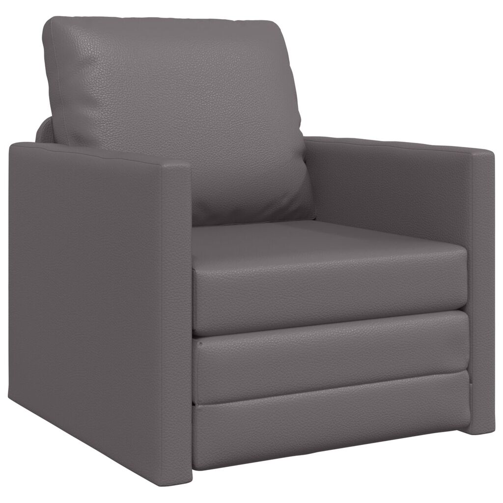 vidaXL Κρεβάτι Καναπέ 2 σε 1 Γκρι 74x77x81 cm Από Ψεύτικο Δέρμα