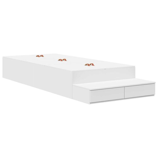 vidaXL Κρεβάτι με αποθηκευτικό χώρο Λευκό 236.5 x 90 x 31.5 εκατοστά