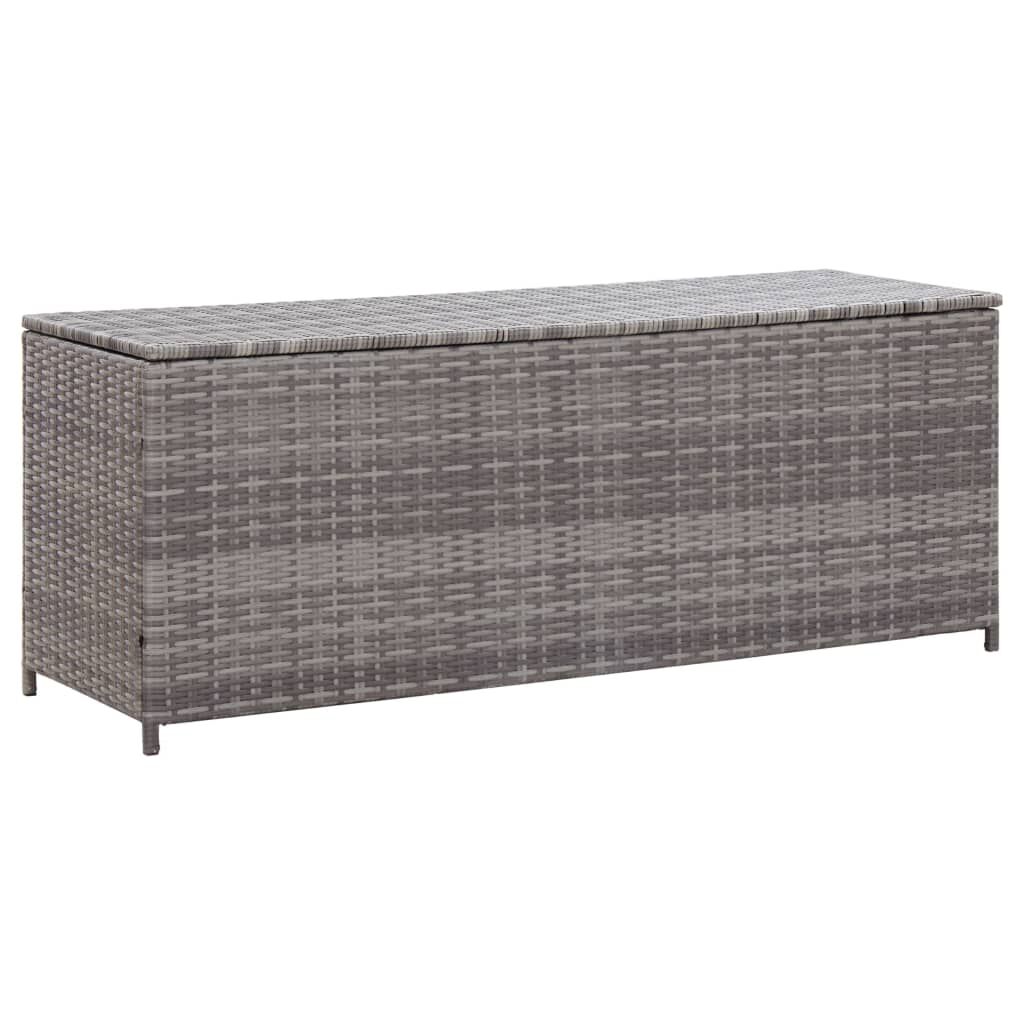 vidaXL Κουτί Αποθήκευσης Κήπου Γκρι 150x50x60 εκ. από Συνθετικό Ρατάν