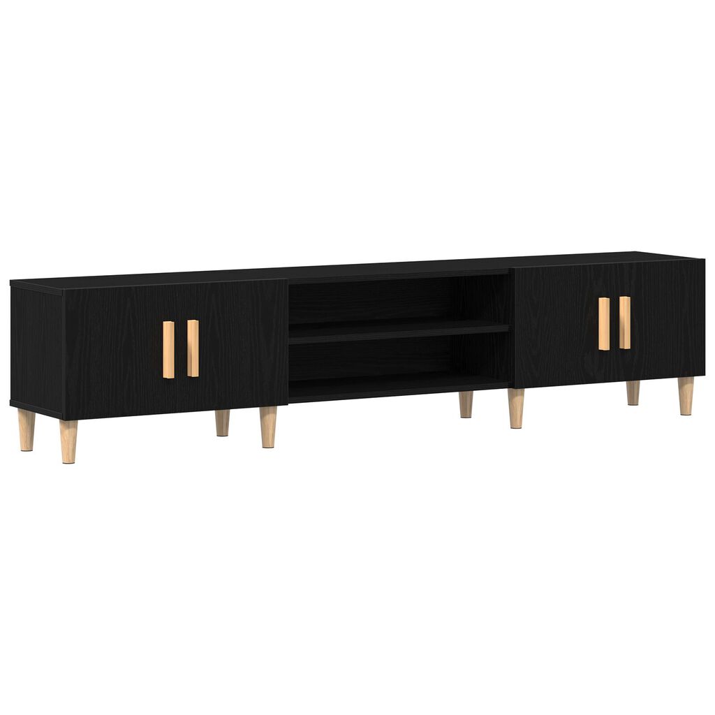 vidaXL Ντουλάπι τηλεόρασης Μαύρο Δρυς 180x31,5x40 εκ Επεξεργασμένο ξύλο