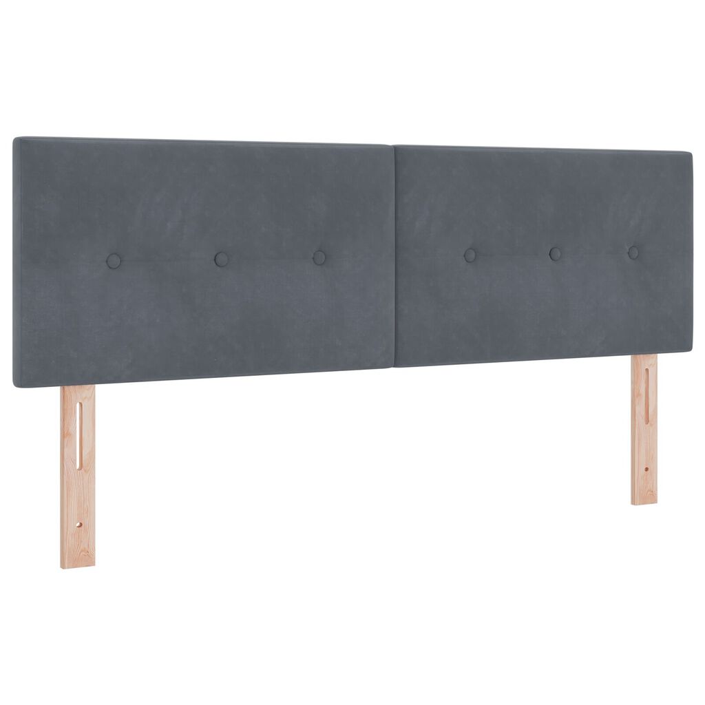 Κρεβάτι Box Spring με Στρώμα vidaXL Γκρί 160x200 εκ Βελούδο