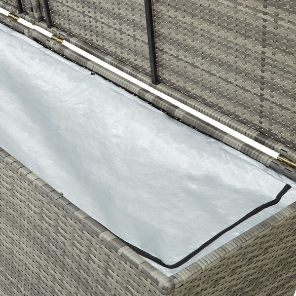 vidaXL Κουτί Αποθήκευσης Κήπου Γκρι 200x50x60 εκ. από Συνθετικό Ρατάν