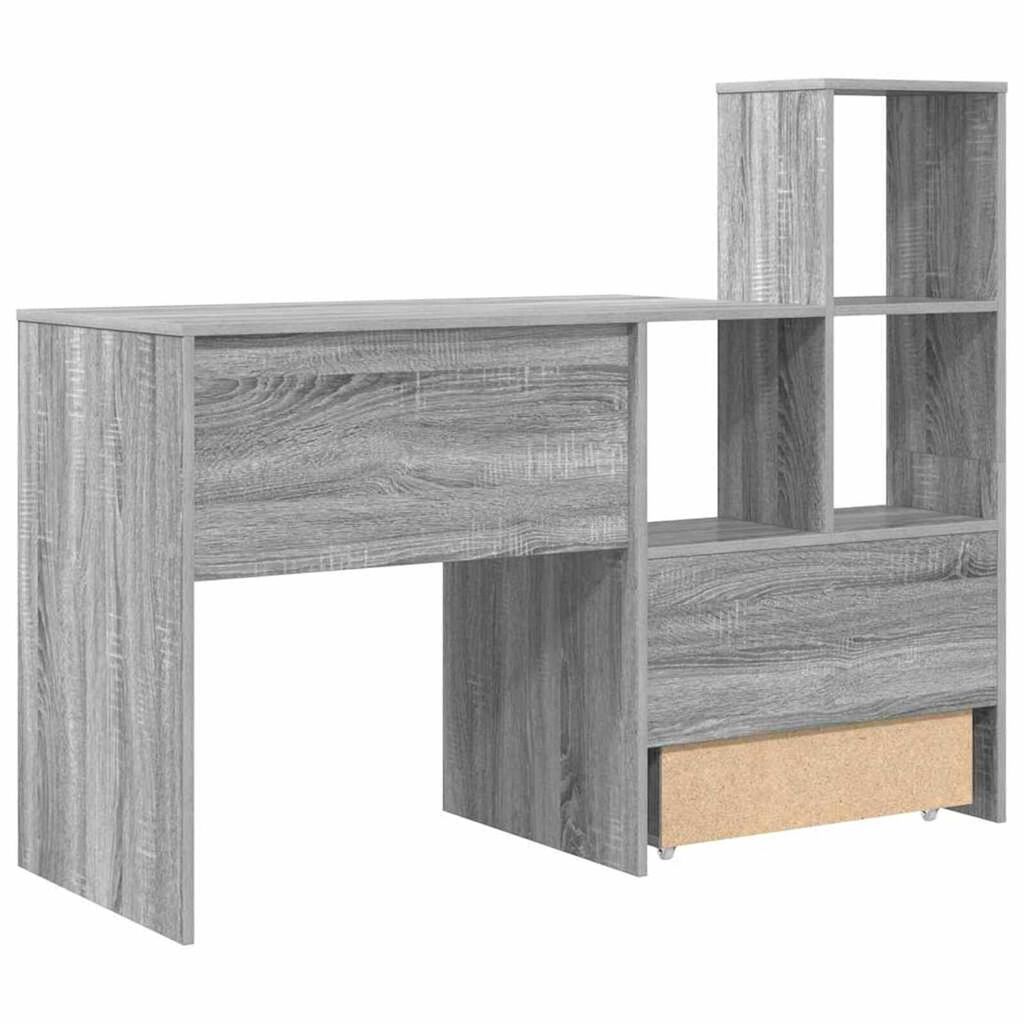 vidaXL Γραφείο Γκρι sonoma 131.5 x 50 x 106.5 εκ. Επεξεργασμένο ξύλο