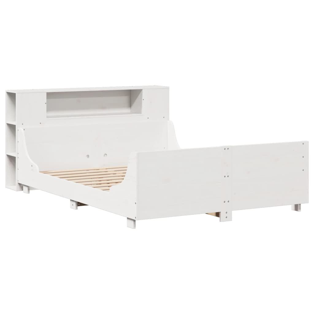 vidaXL Σκελετός Κρεβ. Χωρίς Στρώμα Λευκό 150x200 εκ Μασίφ Πεύκο