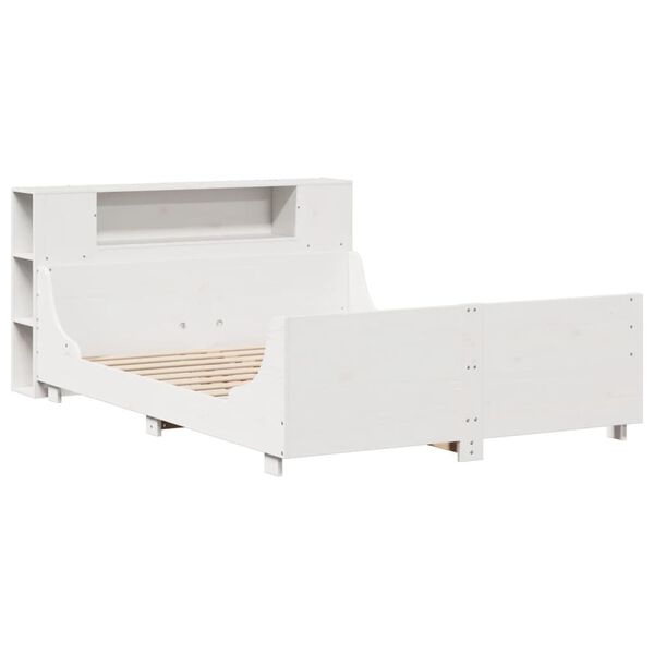 vidaXL Σκελετός Κρεβ. Χωρίς Στρώμα Λευκό 150x200 εκ Μασίφ Πεύκο