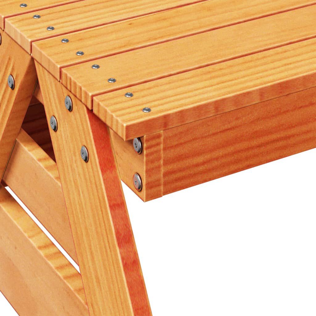 vidaXL Τραπέζι Πικνίκ για Παιδιά 88x122x58 εκ. Καφέ Μασίφ Ξύλο Πεύκου
