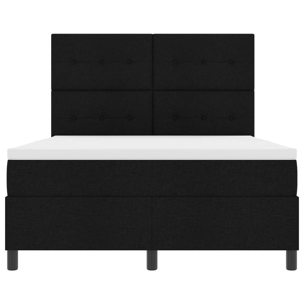 vidaXL Κρεβάτι με ελατήριο Μαύρο 140x200 εκατοστά Ύφασμα