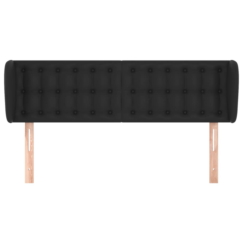 vidaXL Κεφαλάρι με Πτερύγια Μαύρο 147 x 23 x 78/88 εκ. Συνθετικό Δέρμα
