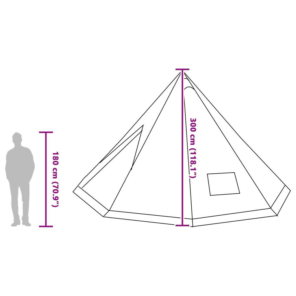 vidaXL Οικογενειακή Σκηνή Tipi Γκρι και Πορτοκαλί 12 Άτομα Αδιάβροχη
