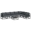 vidaXL &Sigma;&epsilon;&tau; &Kappa;&alpha;&nu;&alpha;&pi;έ &Kappa;ή&pi;&omicron;&upsilon; &mu;&epsilon; &mu;&alpha;&xi;&iota;&lambda;ά&rho;&iota; 8 pcs &Mu;&alpha;ύ&rho;&omicron; &Alpha;&lambda;&omicron;&upsilon;&mu;ί&nu;&iota;&omicron;