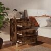 vidaXL Κομοδίνο Καπνιστή Δρυς 40 x 35 x 69 εκ. με Μασίφ Ξύλινα Πόδια