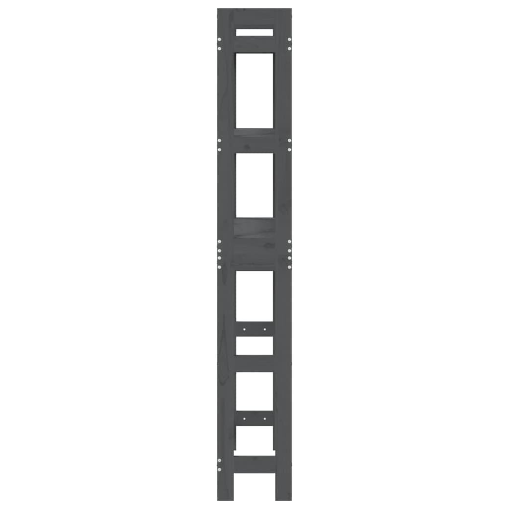 vidaXL Ραφιέρα Για Τουαλέτα Γκρι 63 x 26 x 171 εκ. Μασίφ Ξύλο Πεύκου