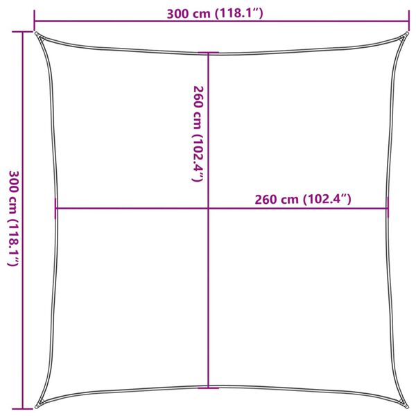 vidaXL Σκίαστρο Ιστιοπλοΐας Αν. Γκρι 3x3 μ. 100% Πολυεστέρας Oxford