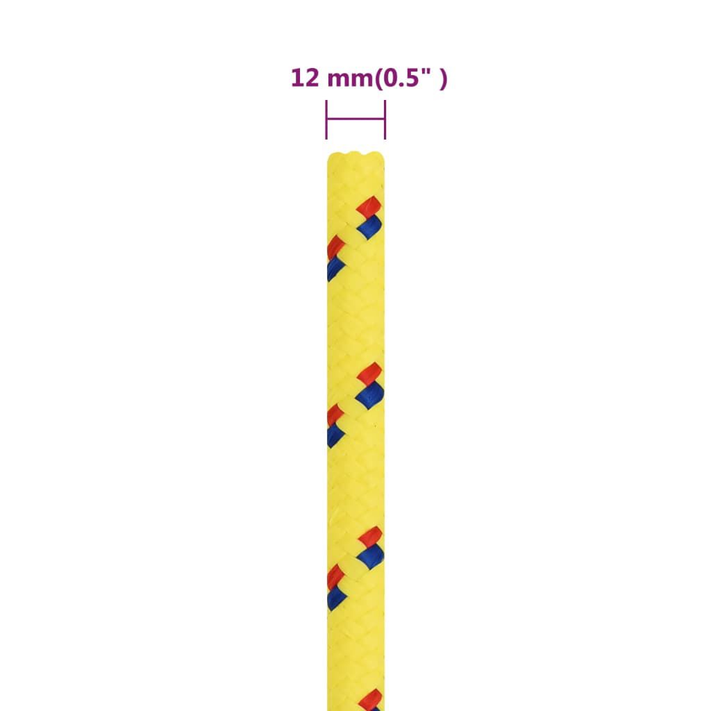 vidaXL Σχοινί Ναυτιλίας Κίτρινο 12 χιλ. 25 μ. από Πολυπροπυλένιο