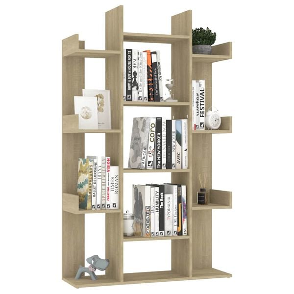 vidaXL Βιβλιοθήκη Sonoma Δρυς 86 x 25,5 x 140 εκ. από Επεξ. Ξύλο
