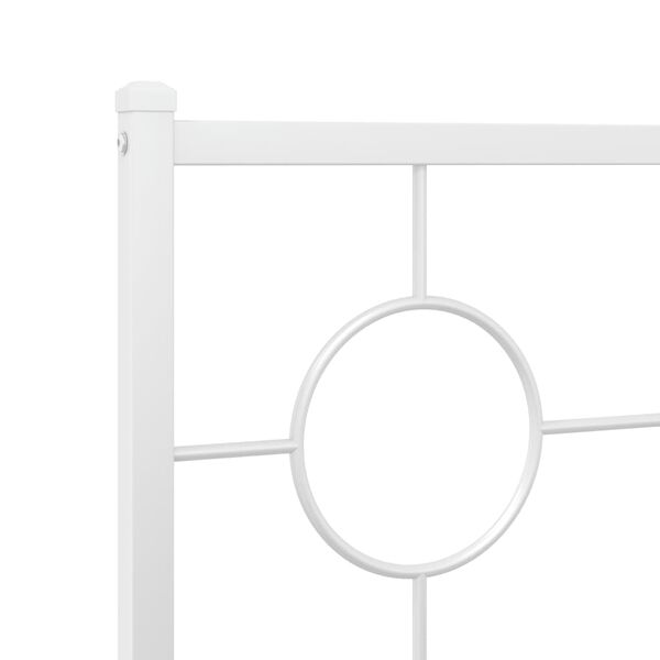 vidaXL Πλαίσιο Κρεβατιού με Κεφαλάρι Λευκό 183 x 213 εκ. Μεταλλικό