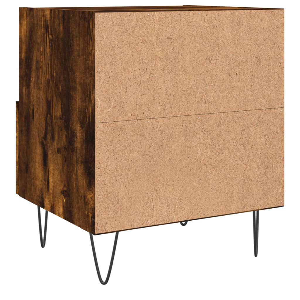 vidaXL Κομοδίνα 2 τεμ. Καπνιστή Δρυς 40 x 35 x 47,5 εκ. Επεξεργ. Ξύλο