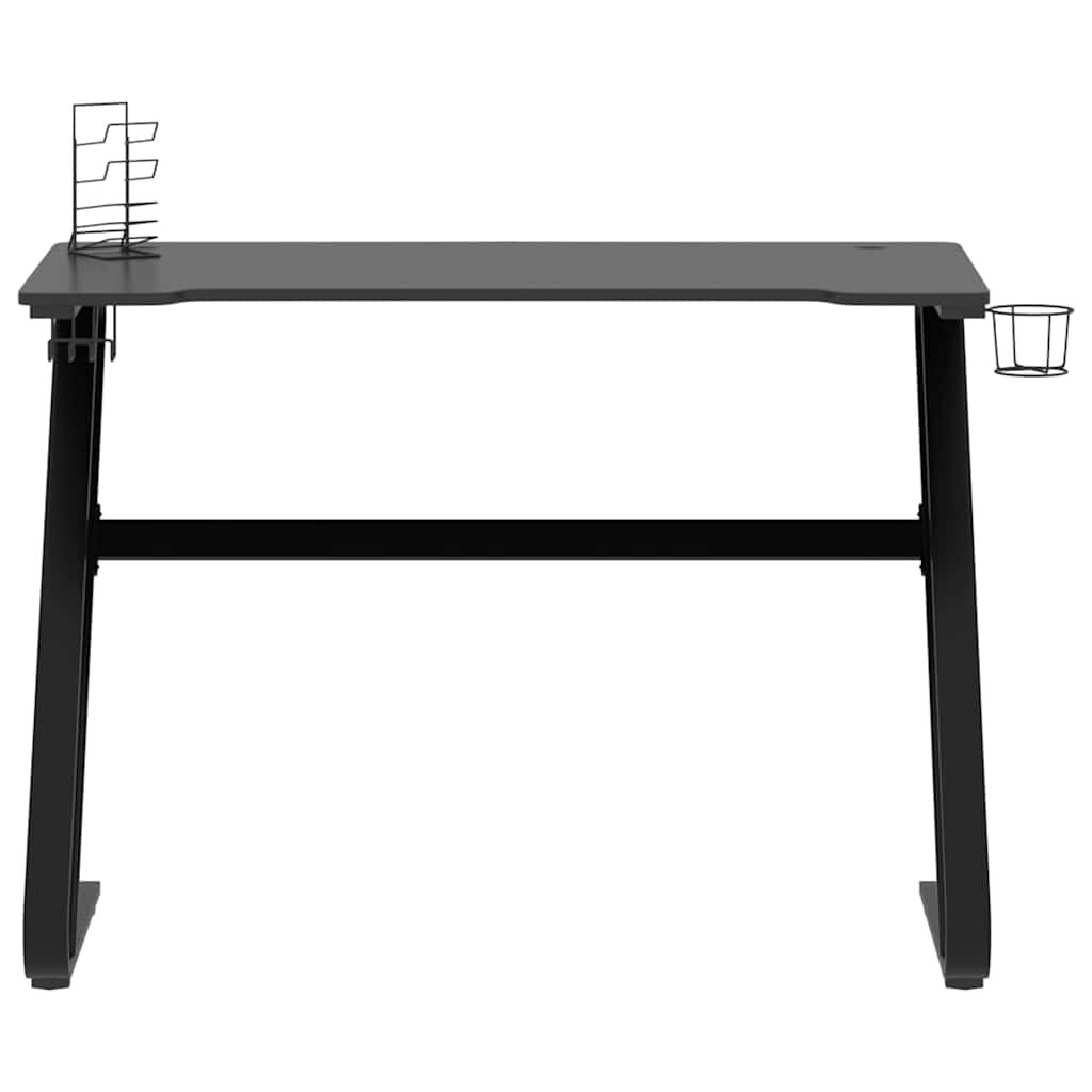 vidaXL Γραφείο Gaming Μαύρο 110 x 60 x 75 εκ. με Πόδια σε Σχήμα ΖΖ