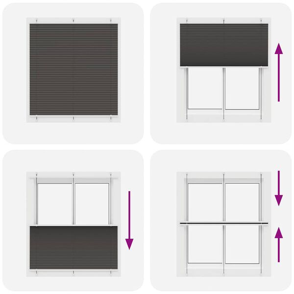 vidaXL Πλισέ περσίδα Μαύρο 120x150 cm Πλάτος υφάσματος 119,4 cm