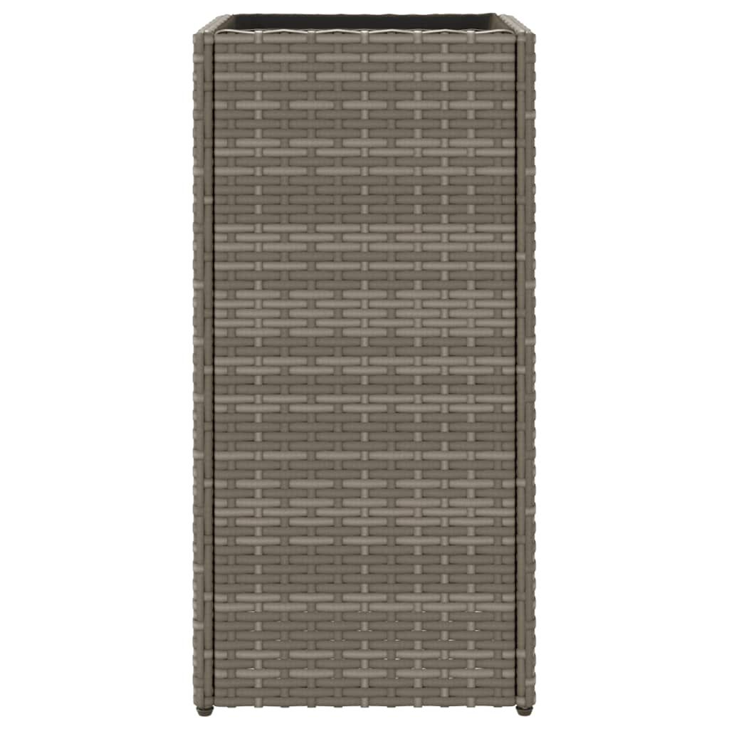 vidaXL Ζαρντινιέρες Κήπου 2 τεμ. Γκρι 30x30x60 εκ. από Συνθετικό Ρατάν