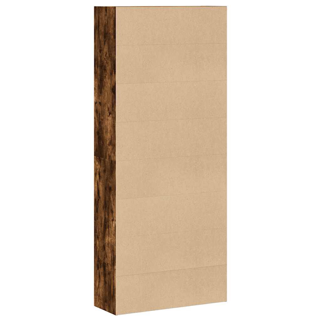 vidaXL Ντουλάπι βιβλίων καπνιστή δρυς 80x30x189 cm Κατασκευασμένο ξύλο