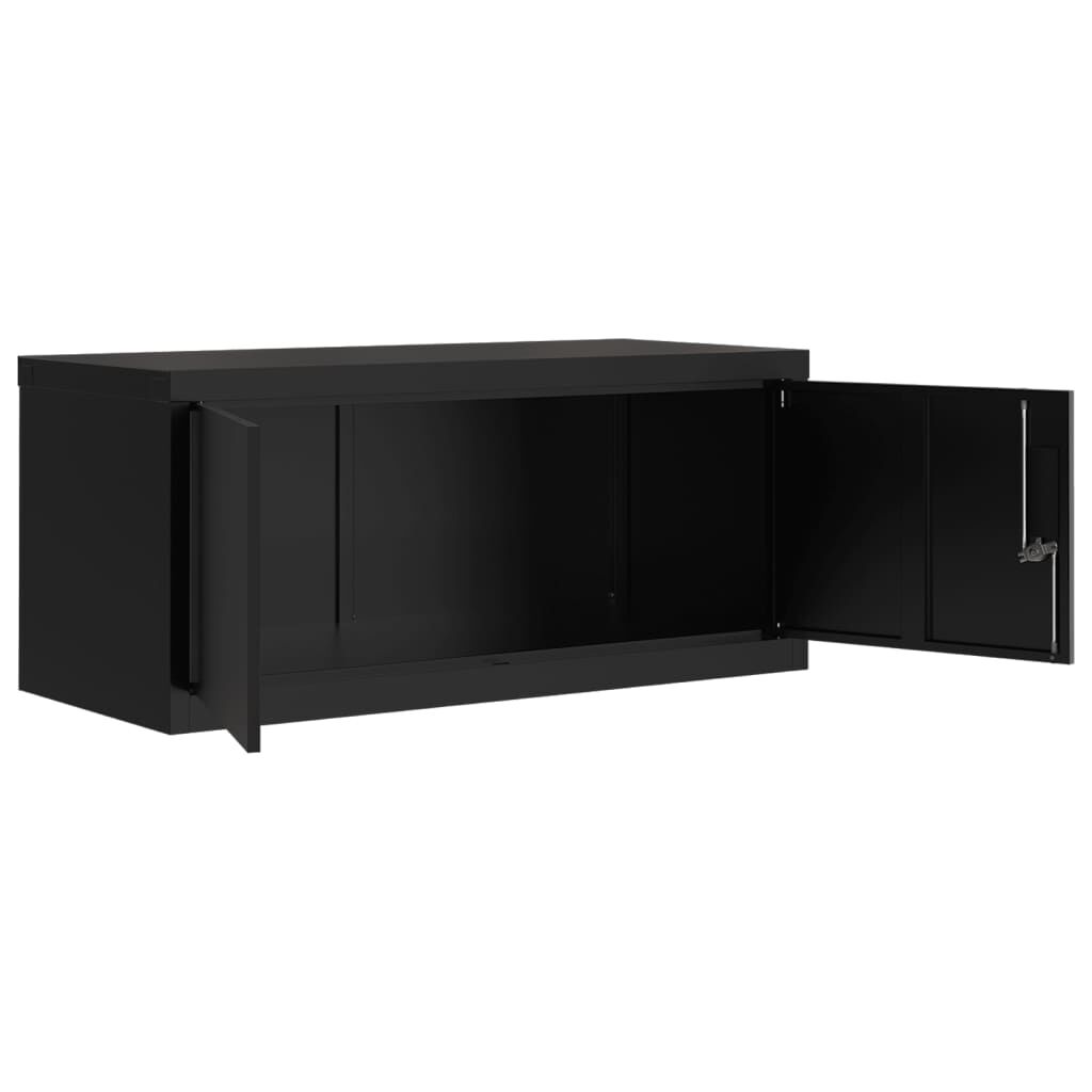 vidaXL Αρχειοθήκη Μαύρη 90 x 40 x 130 εκ. Ατσάλινη