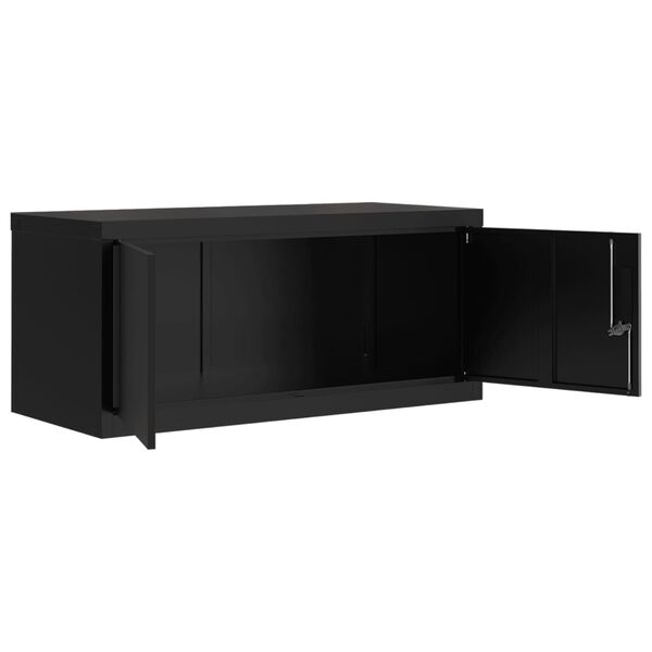 vidaXL Αρχειοθήκη Μαύρη 90 x 40 x 130 εκ. Ατσάλινη