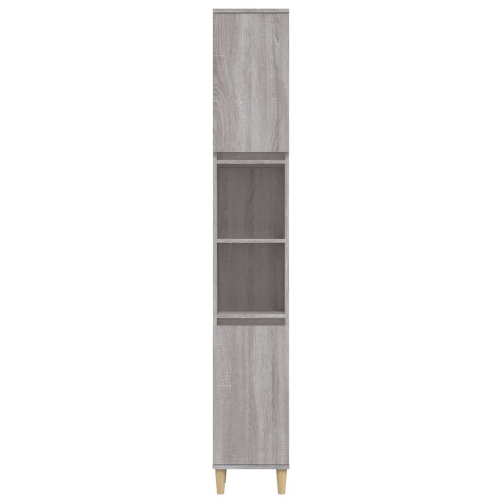 vidaXL Ντουλάπι Μπάνιου Γκρι Sonoma 30x30x190 εκ. Επεξεργασμένο Ξύλο