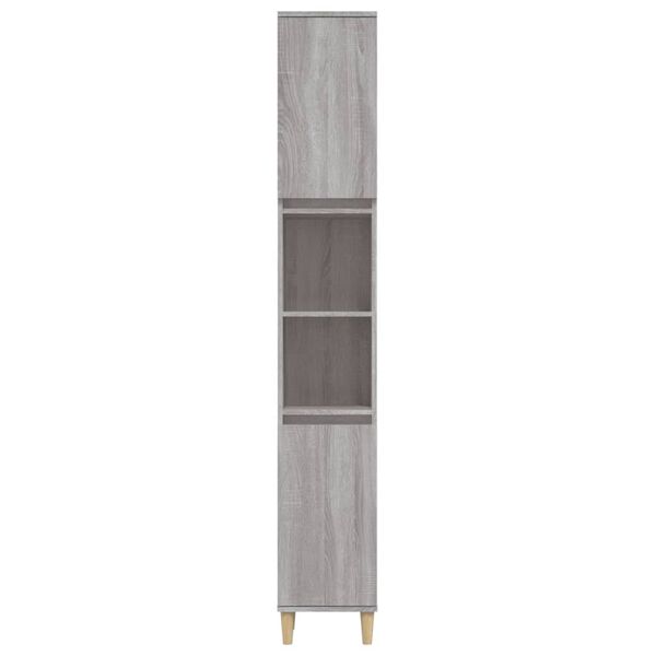 vidaXL Ντουλάπι Μπάνιου Γκρι Sonoma 30x30x190 εκ. Επεξεργασμένο Ξύλο