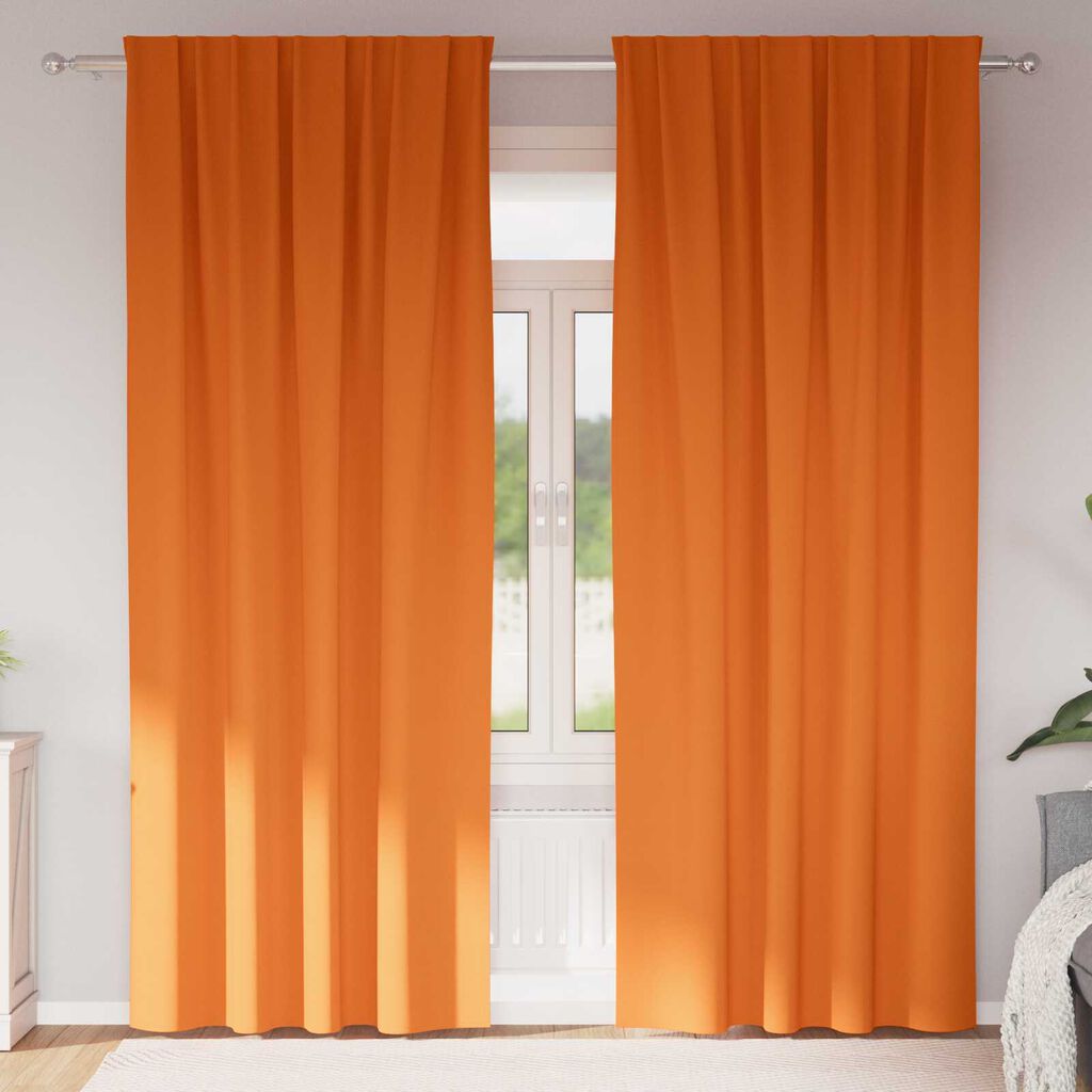 vidaXL Κουρτίνες 2 pcs Φωτεινό Πορτοκάλι 225 x 140 εκ. Πολυεστέρας