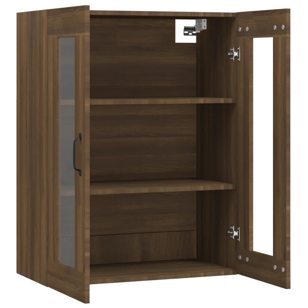 vidaXL Κρεμαστό Ντουλάπι Τοίχου Καφέ Δρυς 69,5x34x90 εκ Επεξ. Ξύλο