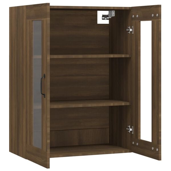 vidaXL Κρεμαστό Ντουλάπι Τοίχου Καφέ Δρυς 69,5x34x90 εκ Επεξ. Ξύλο