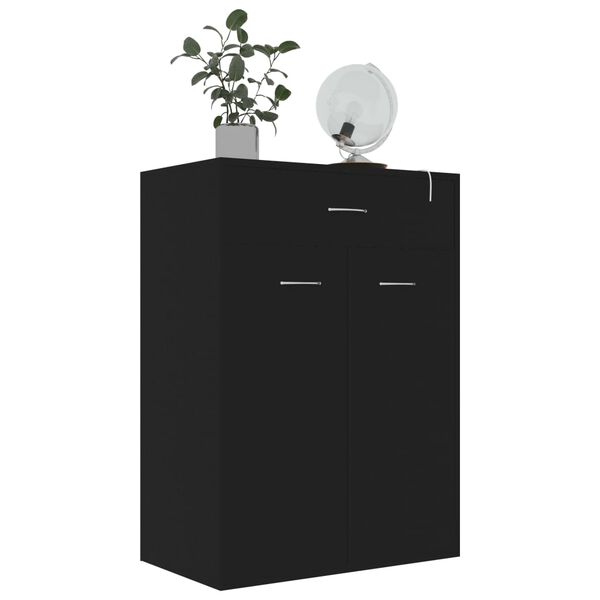 vidaXL Παπουτσοθήκη Μαύρη 60 x 35 x 84 εκ. από Επεξ. Ξύλο