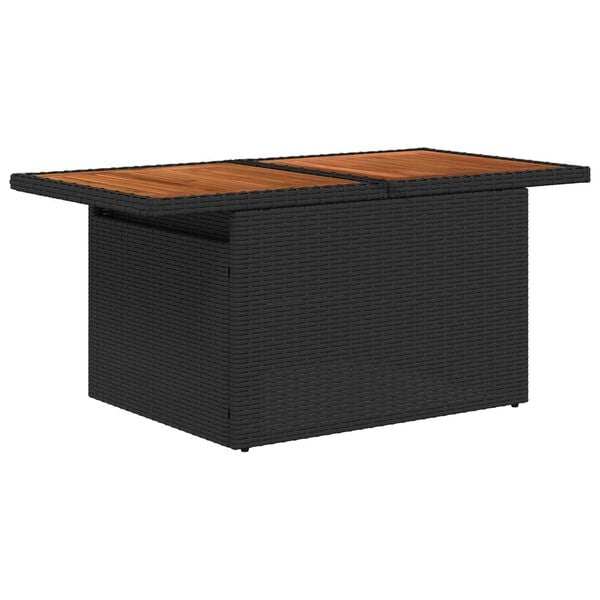 vidaXL Σετ Καναπέ Κήπου με αποθήκευση 7 pcs Μαύρο Πολυ ράταν