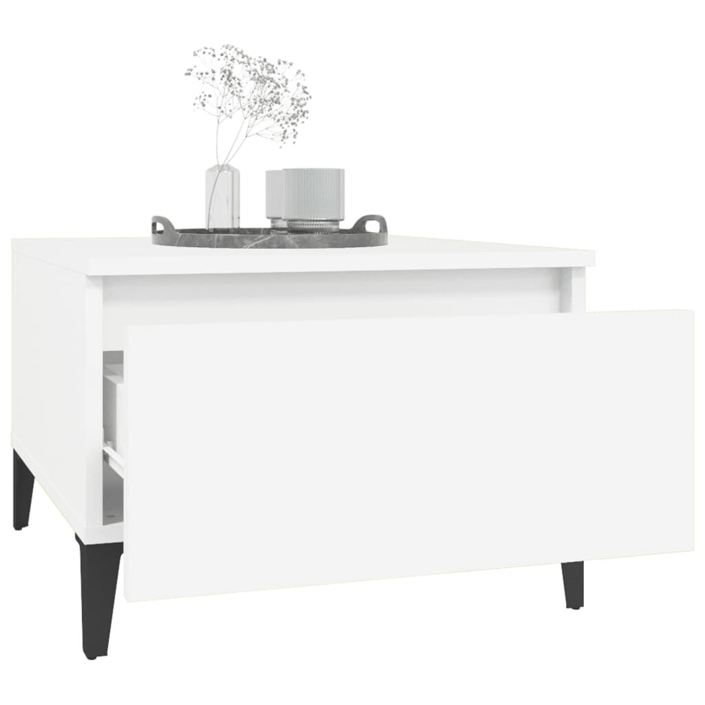 vidaXL Βοηθητικά Τραπέζια 2 τεμ. Λευκά 50x46x35 εκ. Επεξεργασμένο Ξύλο