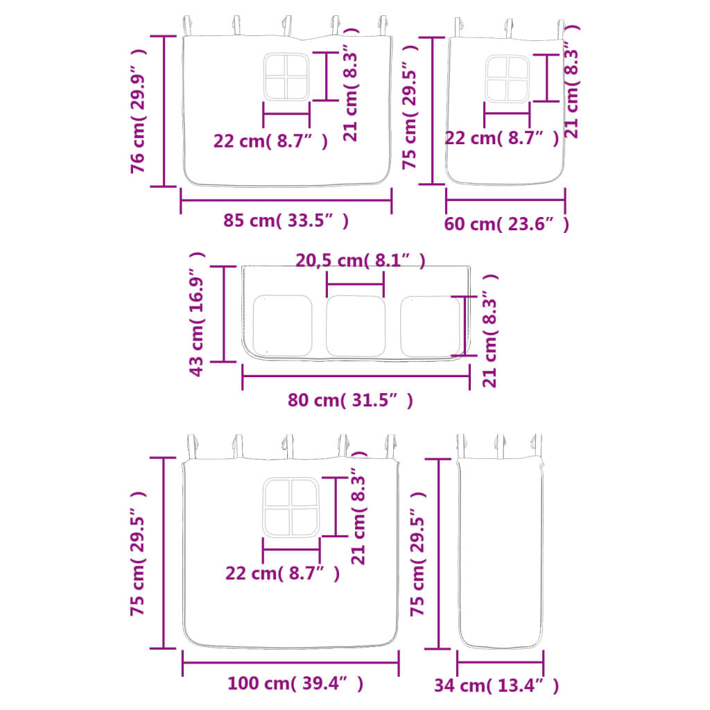 vidaXL Υπερυψ. Κρεβάτι με Κουρτίνες Ροζ 90 x 200 εκ. Μασίφ Ξύλο Πεύκου