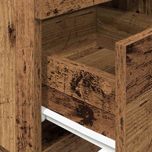 vidaXL Κομοδίνο με 2 συρτάρια Όψη Παλαιού Ξύλου 36x36x68 εκ.