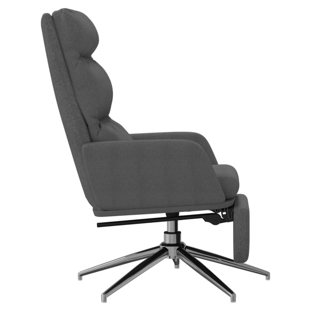 vidaXL Πολυθρόνα Relax Σκούρο Γκρι Υφασμάτινη με Υποπόδιο