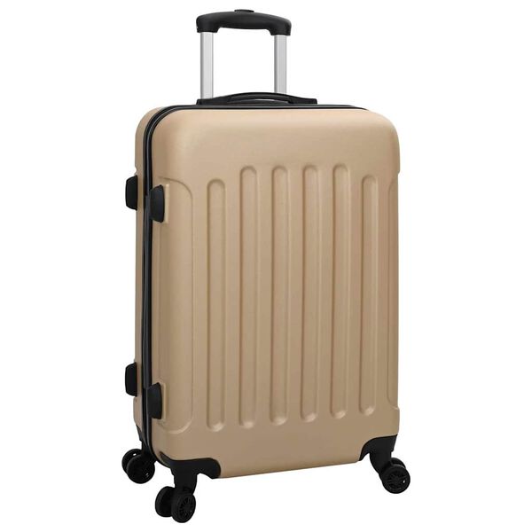 vidaXL Σετ Βαλίτσας με κλειδαριά 3 pcs Μπρονζέ 50 x 31 x 78 εκ