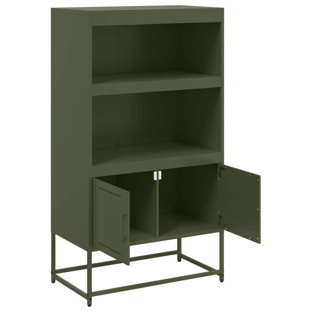 vidaXL Ραφιέρα Πράσινο Λαδί 68,5x38,5x123,5 εκ. από Ατσάλι