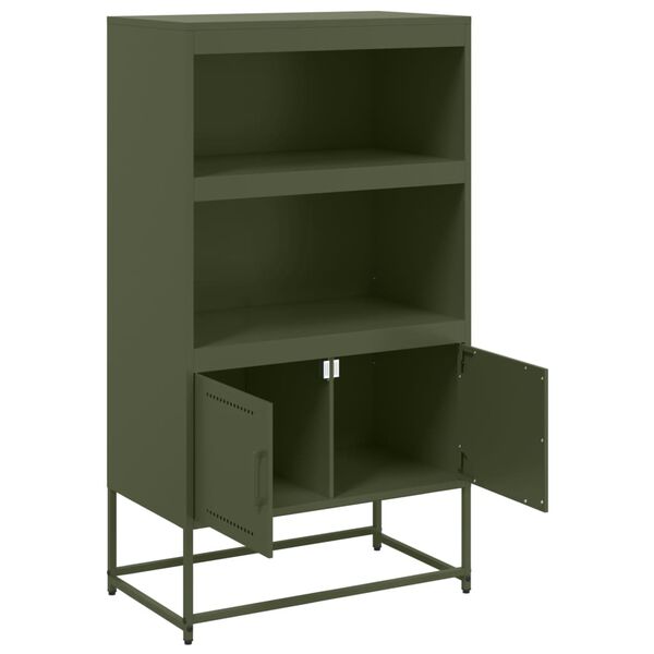 vidaXL Ραφιέρα Πράσινο Λαδί 68,5x38,5x123,5 εκ. από Ατσάλι