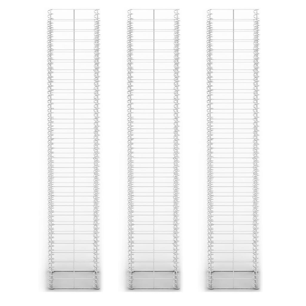 vidaXL Συρματοκιβώτια Σετ 3 τεμ. 25 x 25 x 150 εκ. Γαλβανισμένο Σύρμα