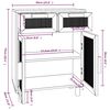 vidaXL Ντουλάπι Μαύρο 60 x 30 x 75 εκ. από Μασίφ Πεύκο & Φυσικό Ρατάν