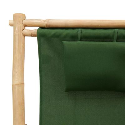 vidaXL Σεζλόνγκ Πράσινη από Μπαμπού και Καραβόπανο